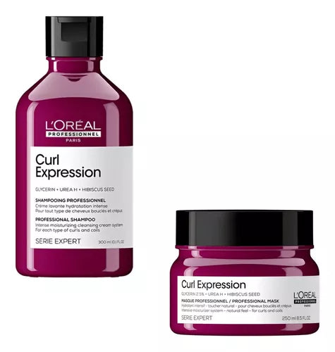 * L’Oréal Professionnel Kit Curl Expression - Shampoo Antirresíduos 300ml + Máscara de tratamento Rich 250g,